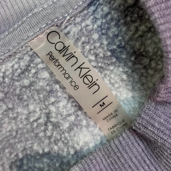 Calvin Klein Performance Tie Dye Cropped Sweatshirt Athleisure Gray White Size M - Picture 5 of 6